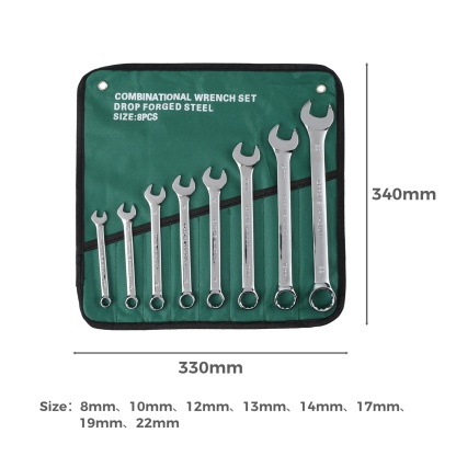 8PCs Ratchet Gear Spanner Set Combination Ring Open End Wrench Hand Tool Kit 