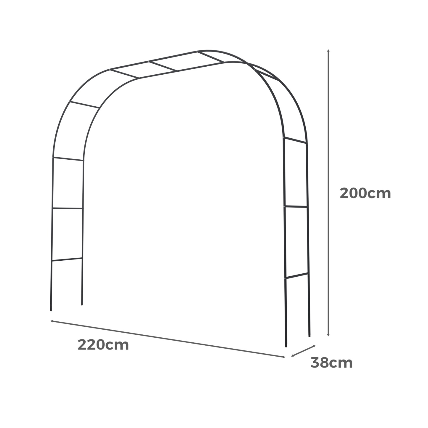Wedding Garden Arch Without Base Party Balloon Flower Decoration Archway Climbing Plants Arbour Vine Stand Trellis White/Black/Dark Green