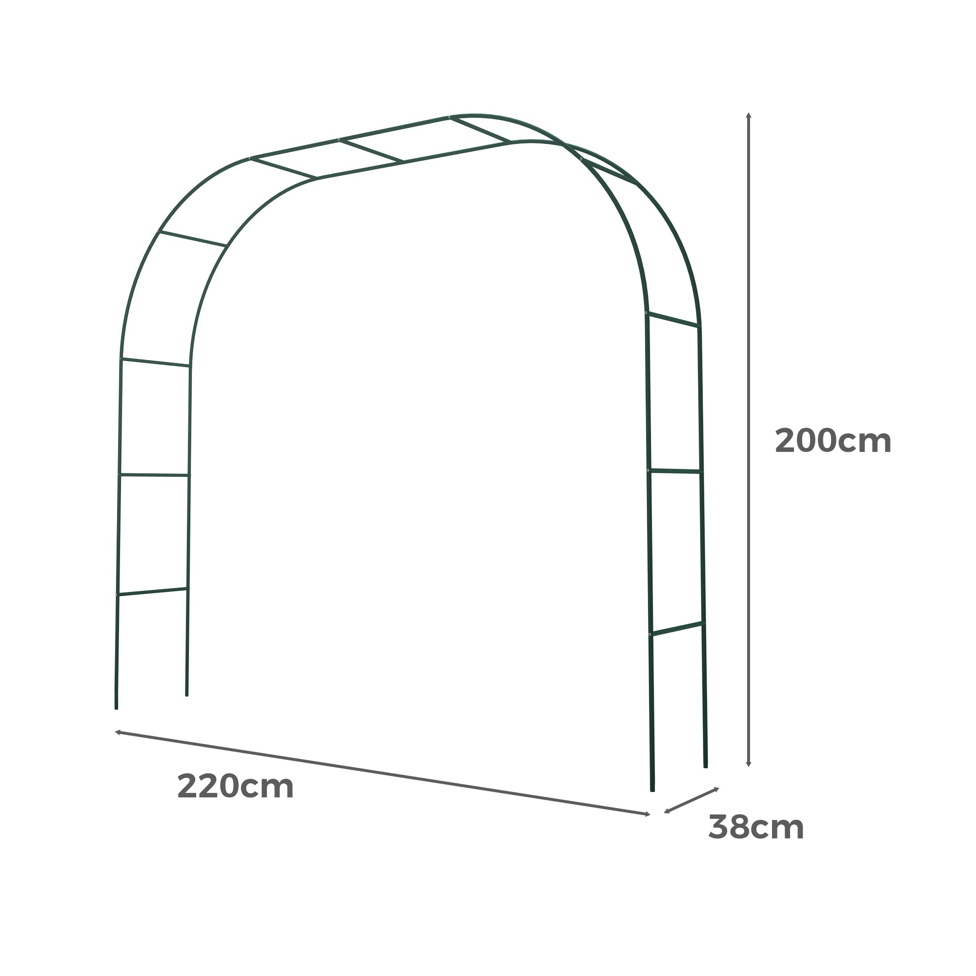 Wedding Garden Arch Without Base Party Balloon Flower Decoration Archway Climbing Plants Arbour Vine Stand Trellis White/Black/Dark Green