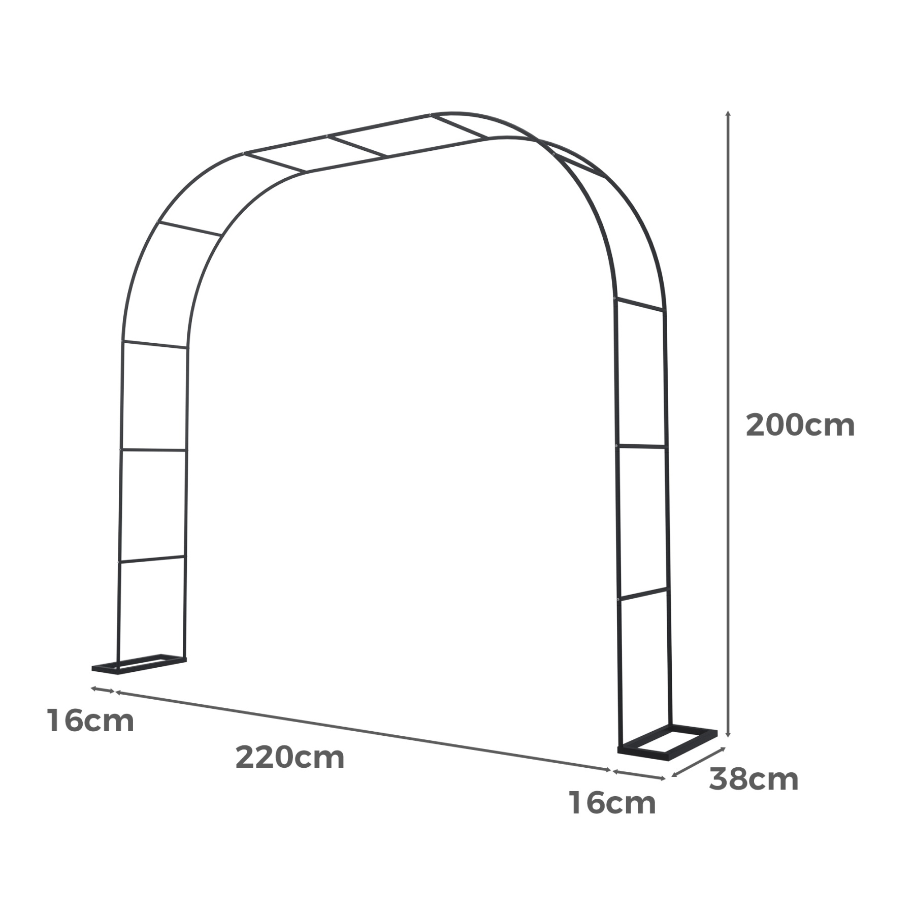 Garden Arch Wedding Party Balloon Decoration Archway Climbing Flower Plants Arbour Vine Stand Trellis White/Black/Dark Green
