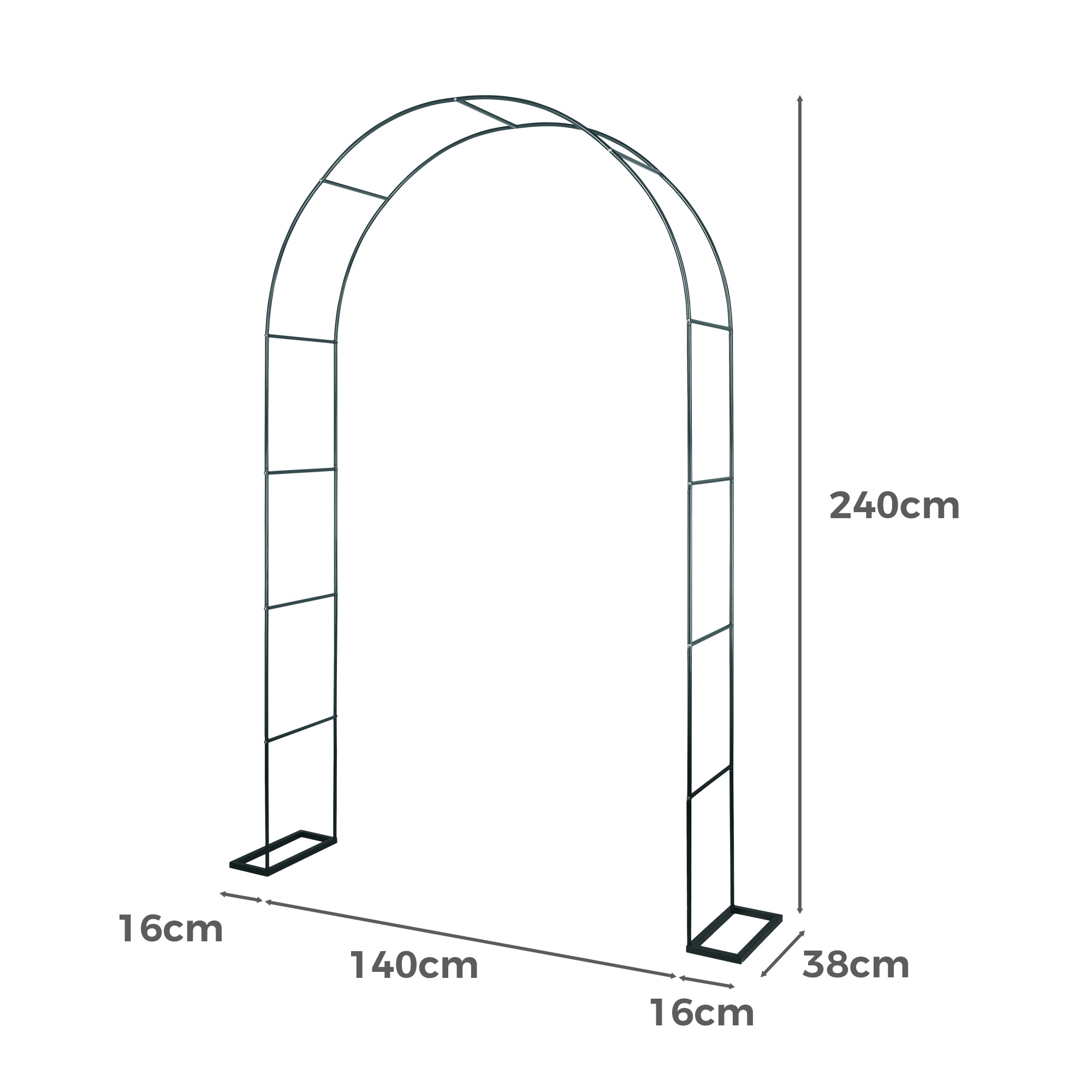 Garden Arch Wedding Party Balloon Decoration Archway Climbing Flower Plants Arbour Vine Stand Trellis White/Black/Dark Green