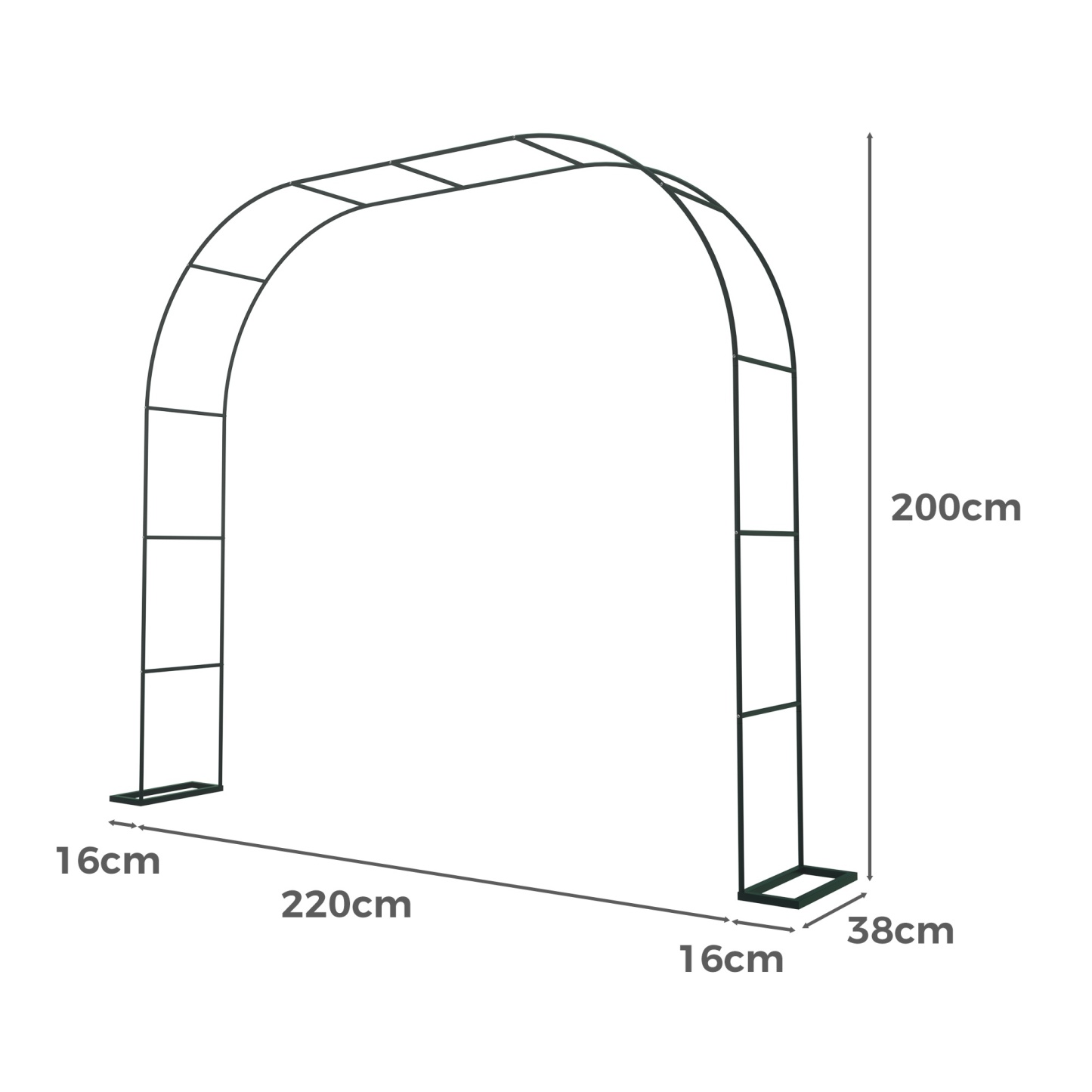 Garden Arch Wedding Party Balloon Decoration Archway Climbing Flower Plants Arbour Vine Stand Trellis White/Black/Dark Green