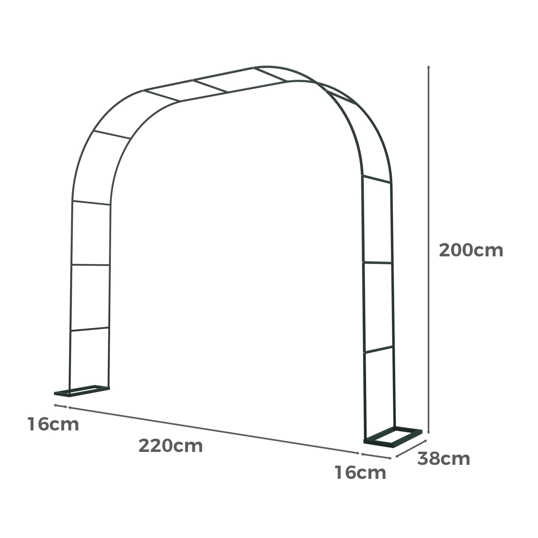 Garden Arch Wedding Party Balloon Decoration Archway Climbing Flower Plants Arbour Vine Stand Trellis White/Black/Dark Green