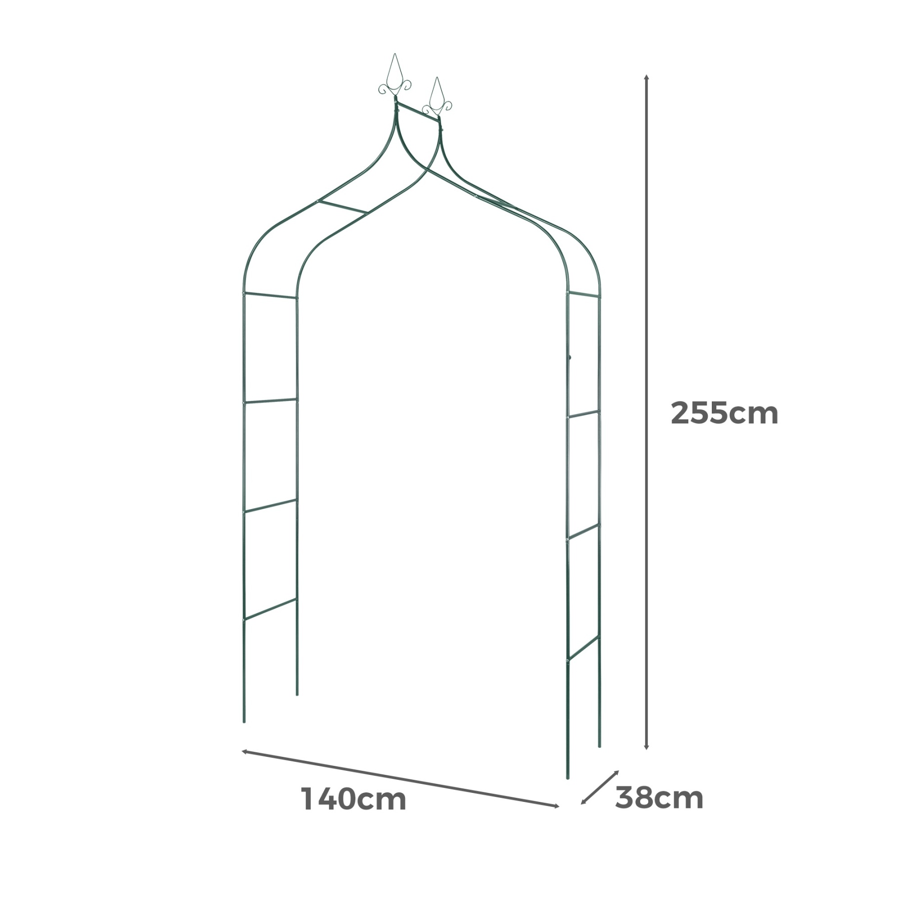 Gothic Spires Garden Arch Frame Wedding Party Flower Balloon Decoration Archway Climbing Plants Arbour Vine Stand Trellis Dark Green