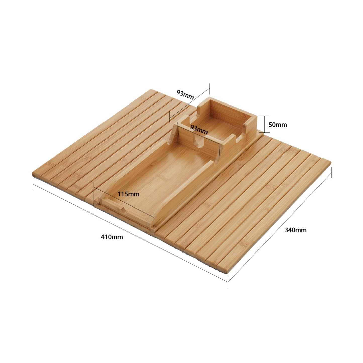 Multi-functional Bamboo Slide-Away Sofa Armrest Tray for Drinks Cellphone Remote Snacks Detachable Couch Arm Cup Holder Tray