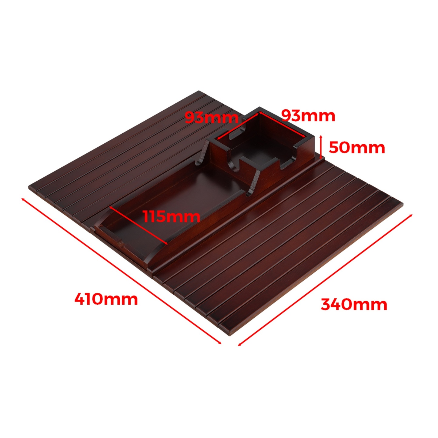 Multi-functional Bamboo Slide-Away Sofa Armrest Tray for Drinks Cellphone Remote Snacks Detachable Couch Arm Cup Holder Tray