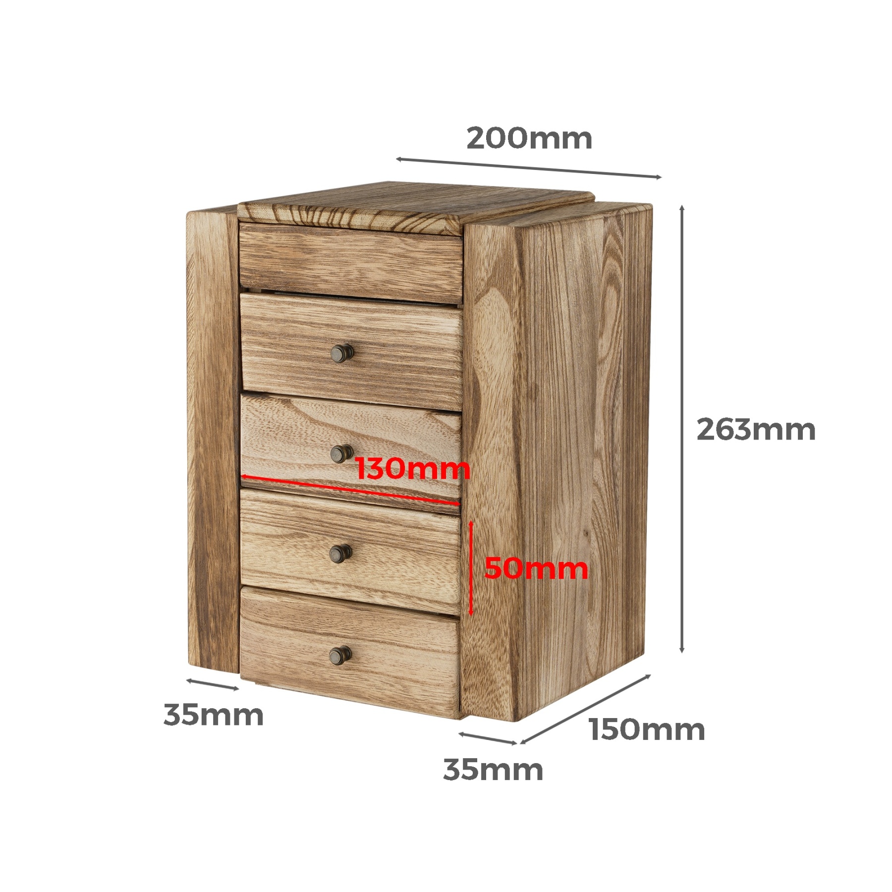 Large Capacity Wooden Jewellery Storage Box Rings Holder Necklaces Earrings Organizer Cabinet