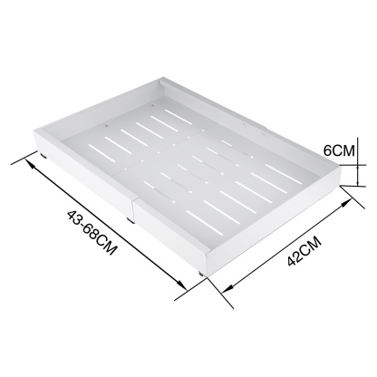 43-68cm Pull-Out Kitchen Extendable Steel Cabinet Tray Sliding Drawer Rack Holder