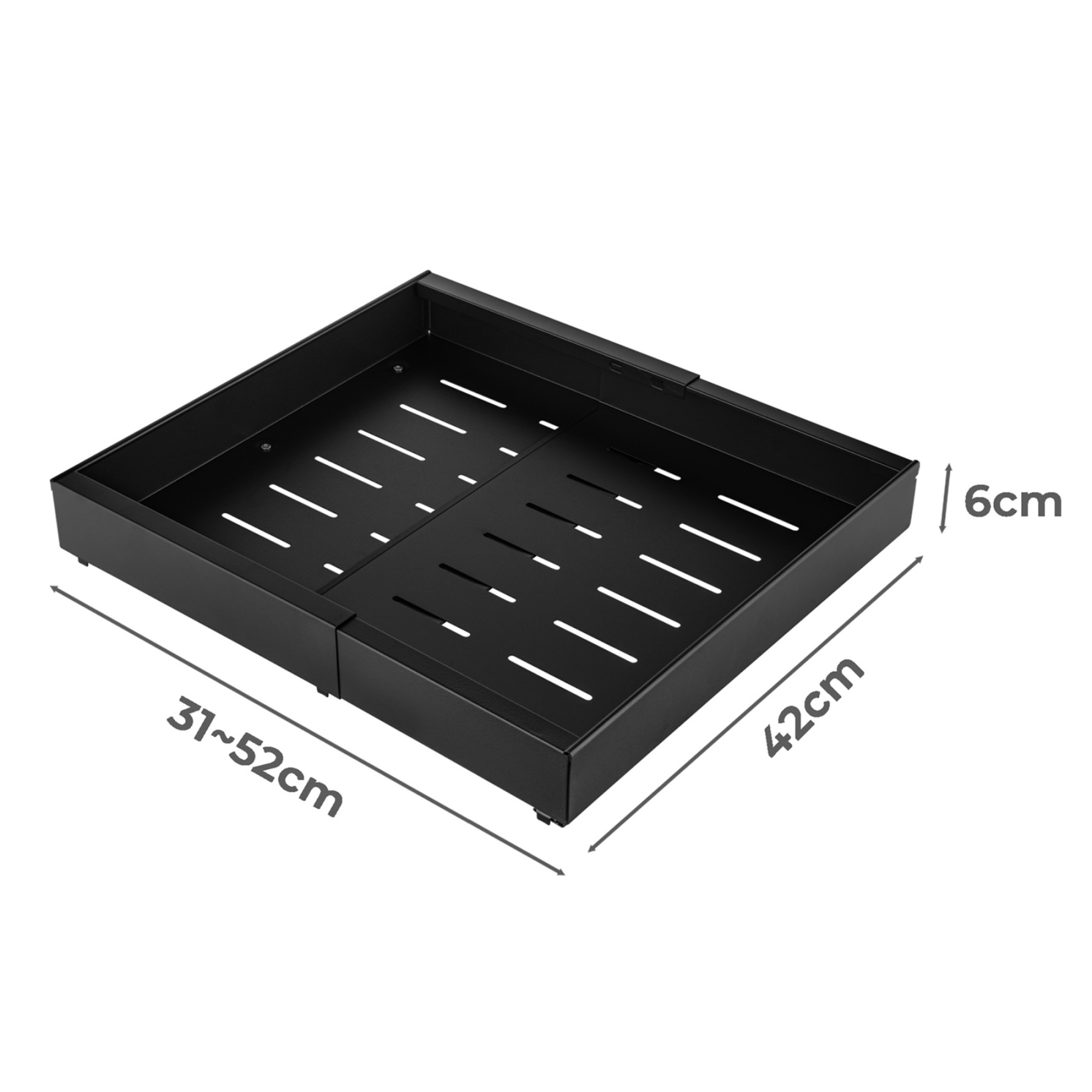 31-52cm Pull-Out Extendable Steel Cabinet Tray Kitchen Slide Drawer Organizer Rack Holder Storage Shelf