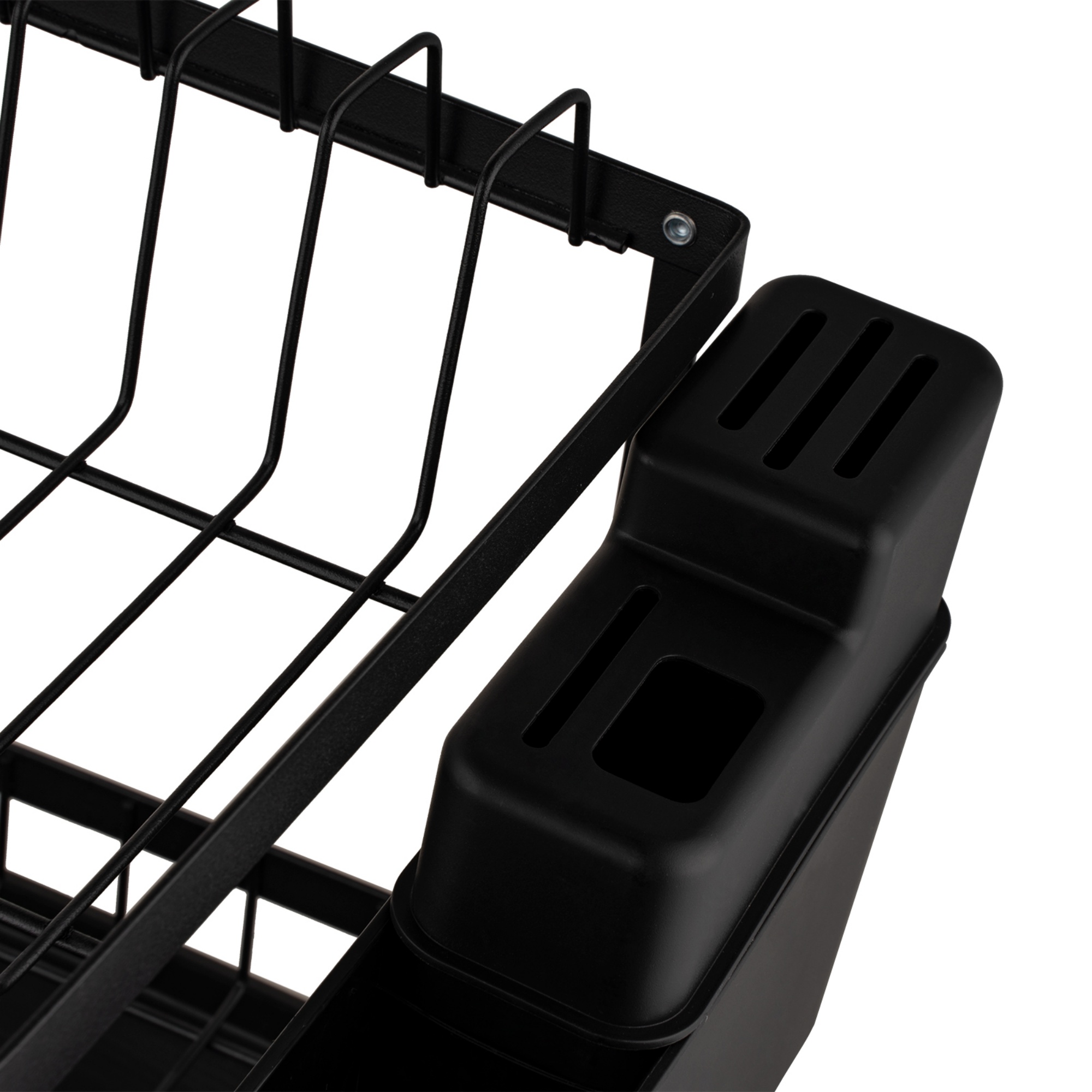 Kitchen Sink Drain Storage Rack Dish Bowl Cup Cutlery Drying Holder Black / White