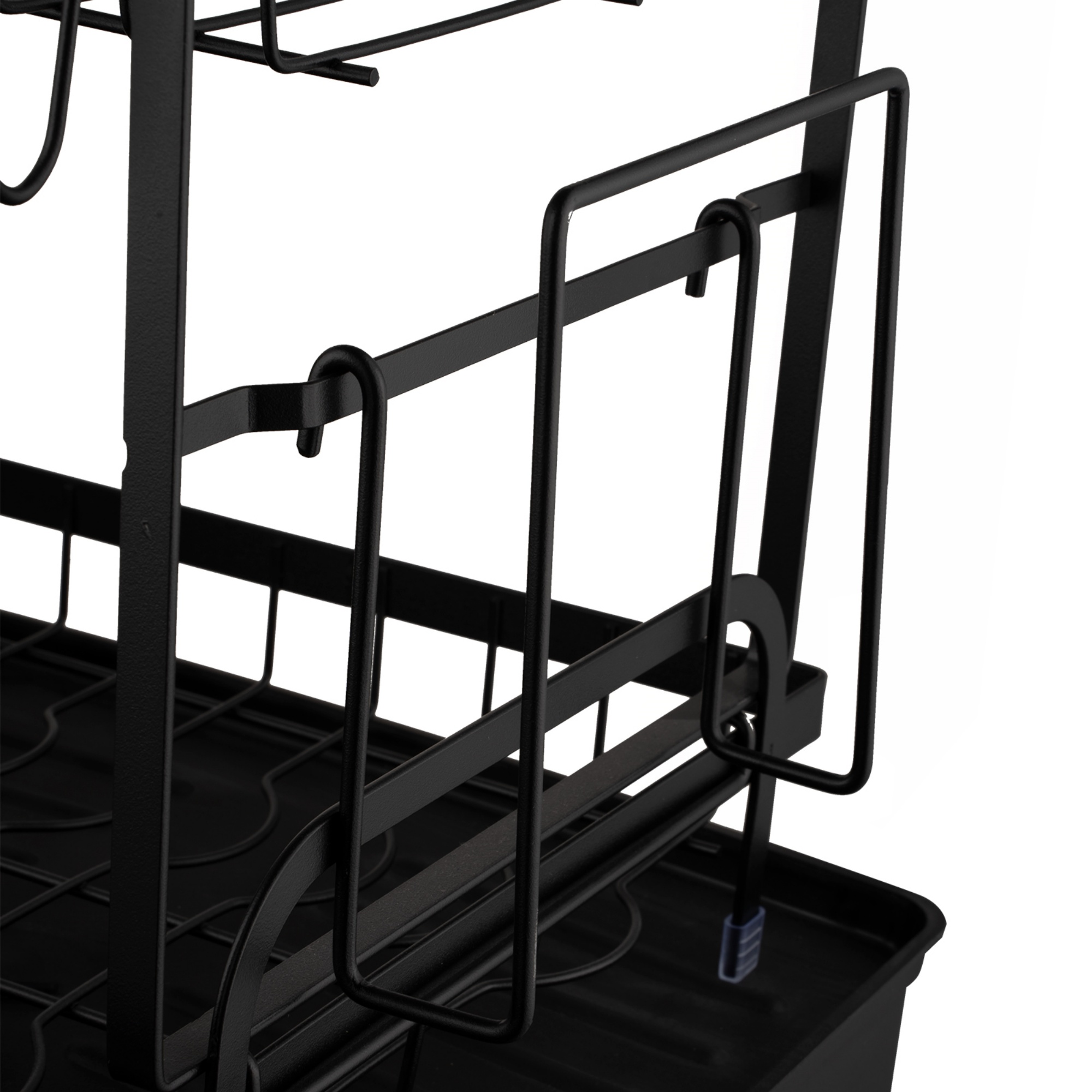 Kitchen Sink Drain Storage Rack Dish Bowl Cup Cutlery Drying Holder Black / White