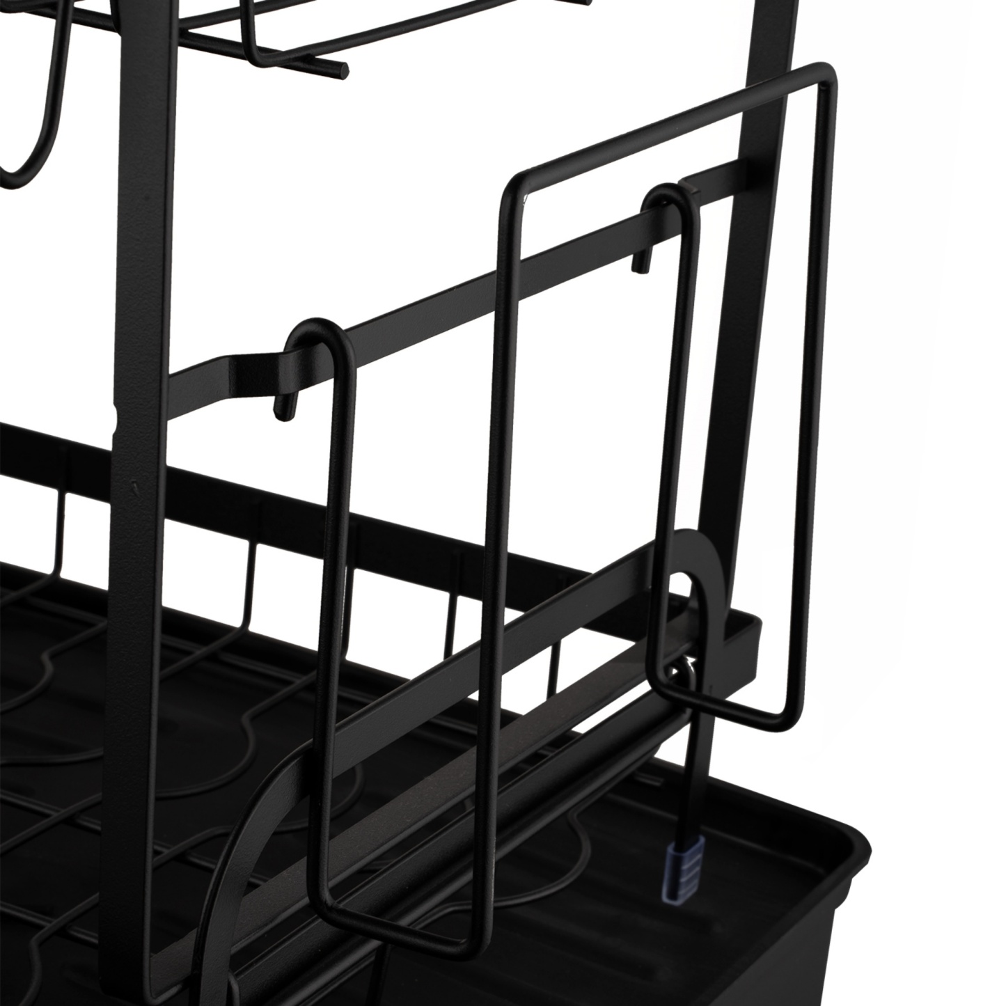 Kitchen Sink Drain Storage Rack Dish Bowl Cup Cutlery Drying Holder Black / White