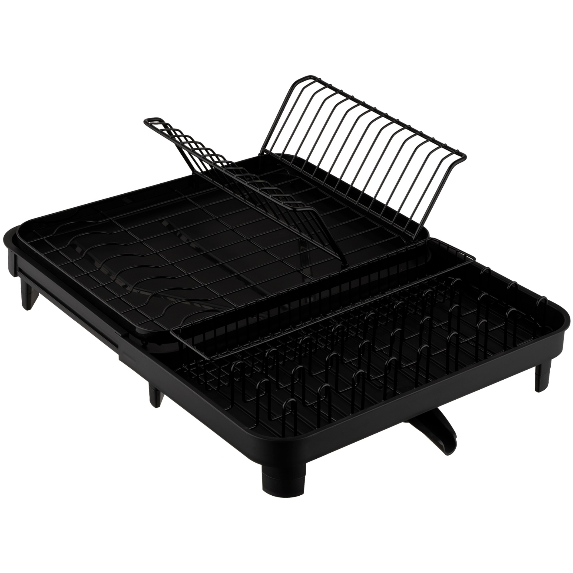 Expandable Black Dish Bowl Drying Storage Rack Kitchen Dish Plate Cup Holder Drain Organizer