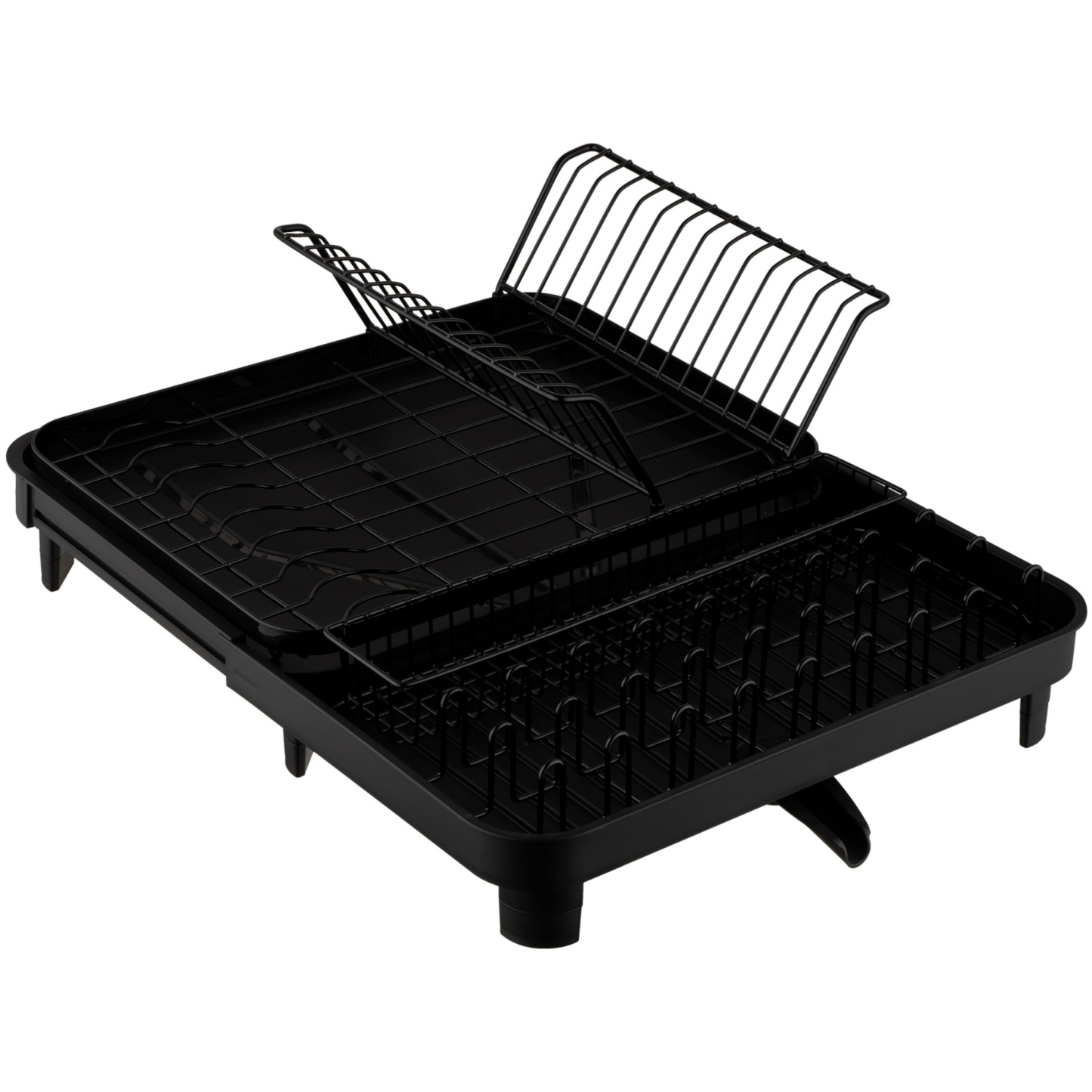 Expandable Black Dish Bowl Drying Storage Rack Kitchen Dish Plate Cup Holder Drain Organizer