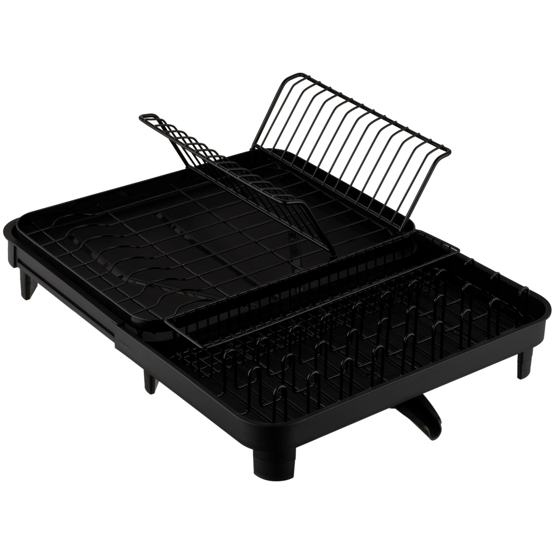 Expandable Black Dish Bowl Drying Storage Rack Kitchen Dish Plate Cup Holder Drain Organizer