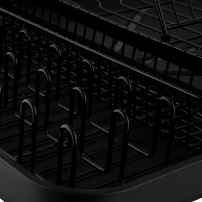 Expandable Black Dish Bowl Drying Storage Rack Kitchen Dish Plate Cup Holder Drain Organizer