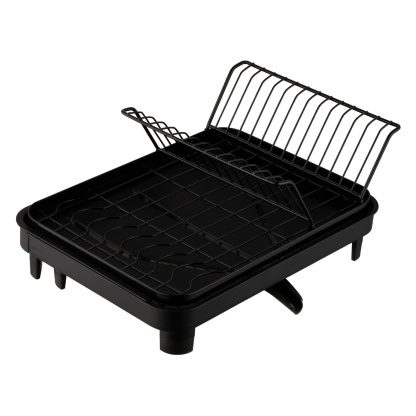 Expandable Black Dish Bowl Drying Storage Rack Kitchen Dish Plate Cup Holder Drain Organizer