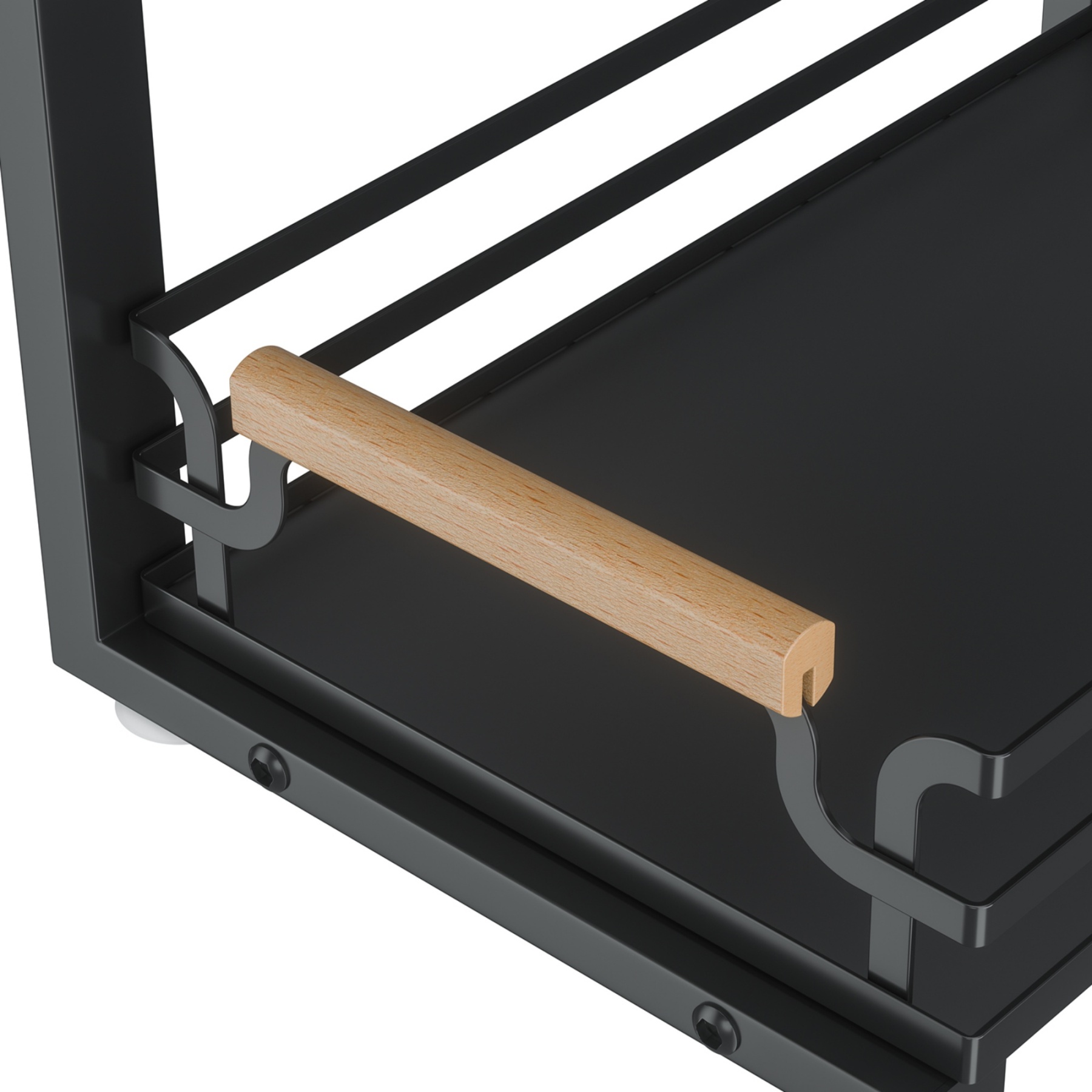 2 Tier Adjustable Height Slide-Out Under Sink Organizer Rack Kitchen Cabinet Bathroom Storage Shelf Holder White/Black