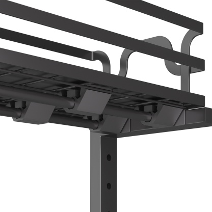 2 Tier Adjustable Height Slide-Out Under Sink Organizer Rack Kitchen Cabinet Bathroom Storage Shelf Holder White/Black