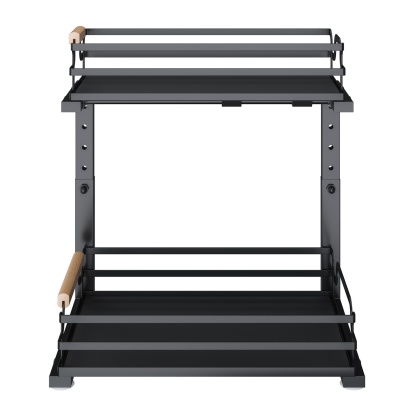 2 Tier Adjustable Height Slide-Out Under Sink Organizer Rack Kitchen Cabinet Bathroom Storage Shelf Holder White/Black