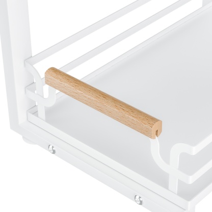 2 Tier Adjustable Height Slide-Out Under Sink Organizer Rack Kitchen Cabinet Bathroom Storage Shelf Holder White/Black