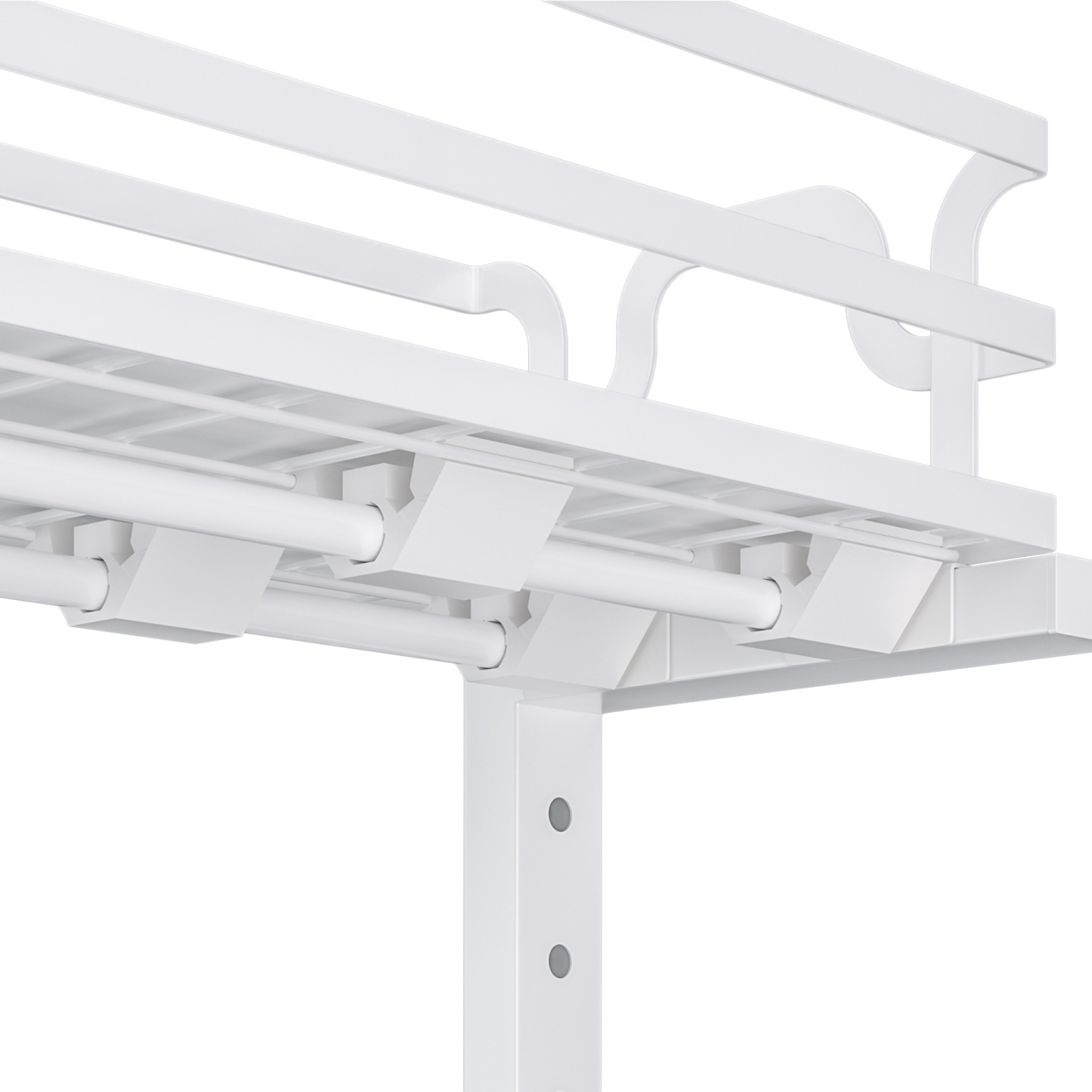 2 Tier Adjustable Height Slide-Out Under Sink Organizer Rack Kitchen Cabinet Bathroom Storage Shelf Holder White/Black