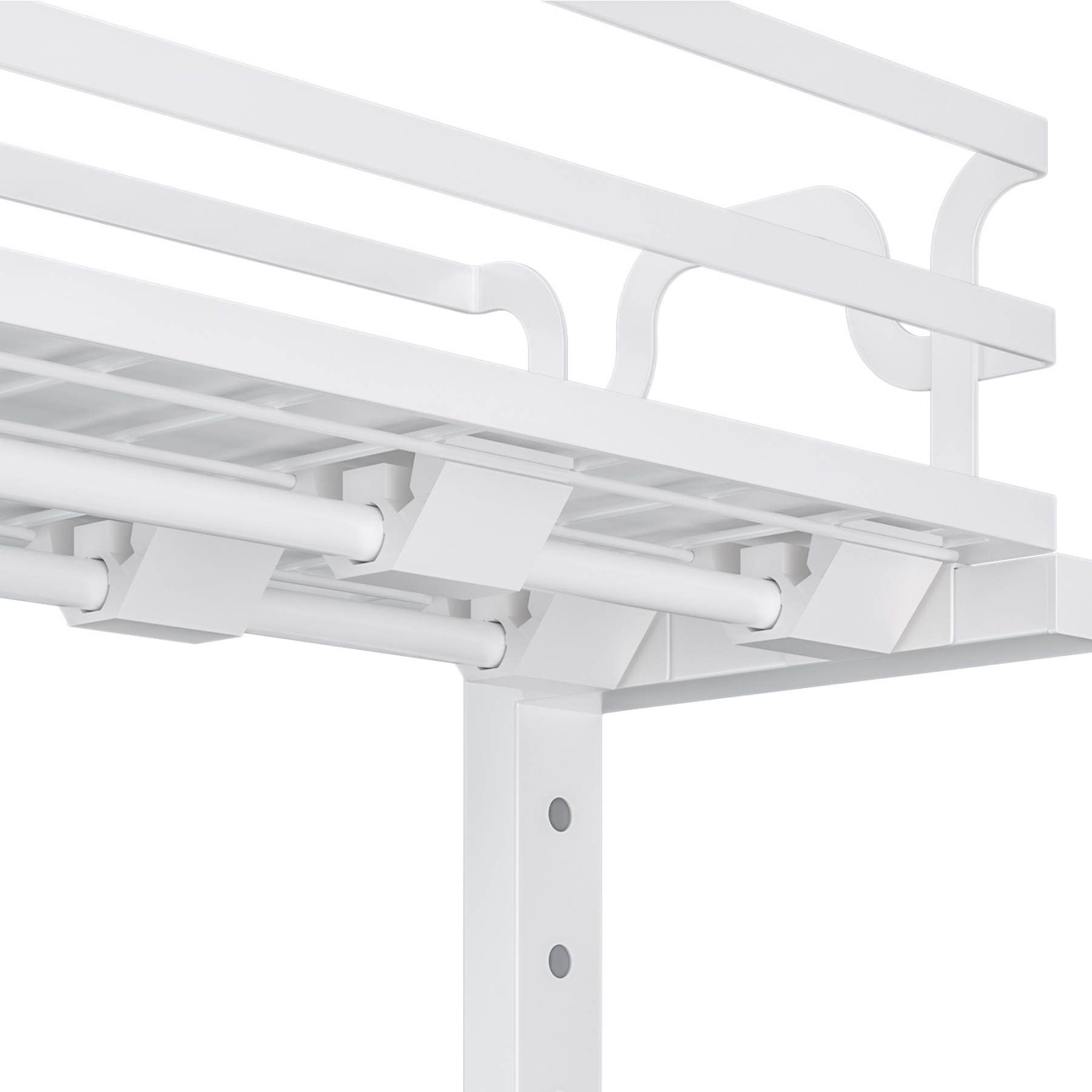 2 Tier Adjustable Height Slide-Out Under Sink Organizer Rack Kitchen Cabinet Bathroom Storage Shelf Holder White/Black