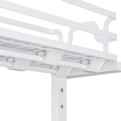 2 Tier Adjustable Height Slide-Out Under Sink Organizer Rack Kitchen Cabinet Bathroom Storage Shelf Holder White/Black