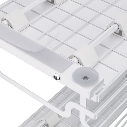 2 Tier Adjustable Height Slide-Out Under Sink Organizer Rack Kitchen Cabinet Bathroom Storage Shelf Holder White/Black