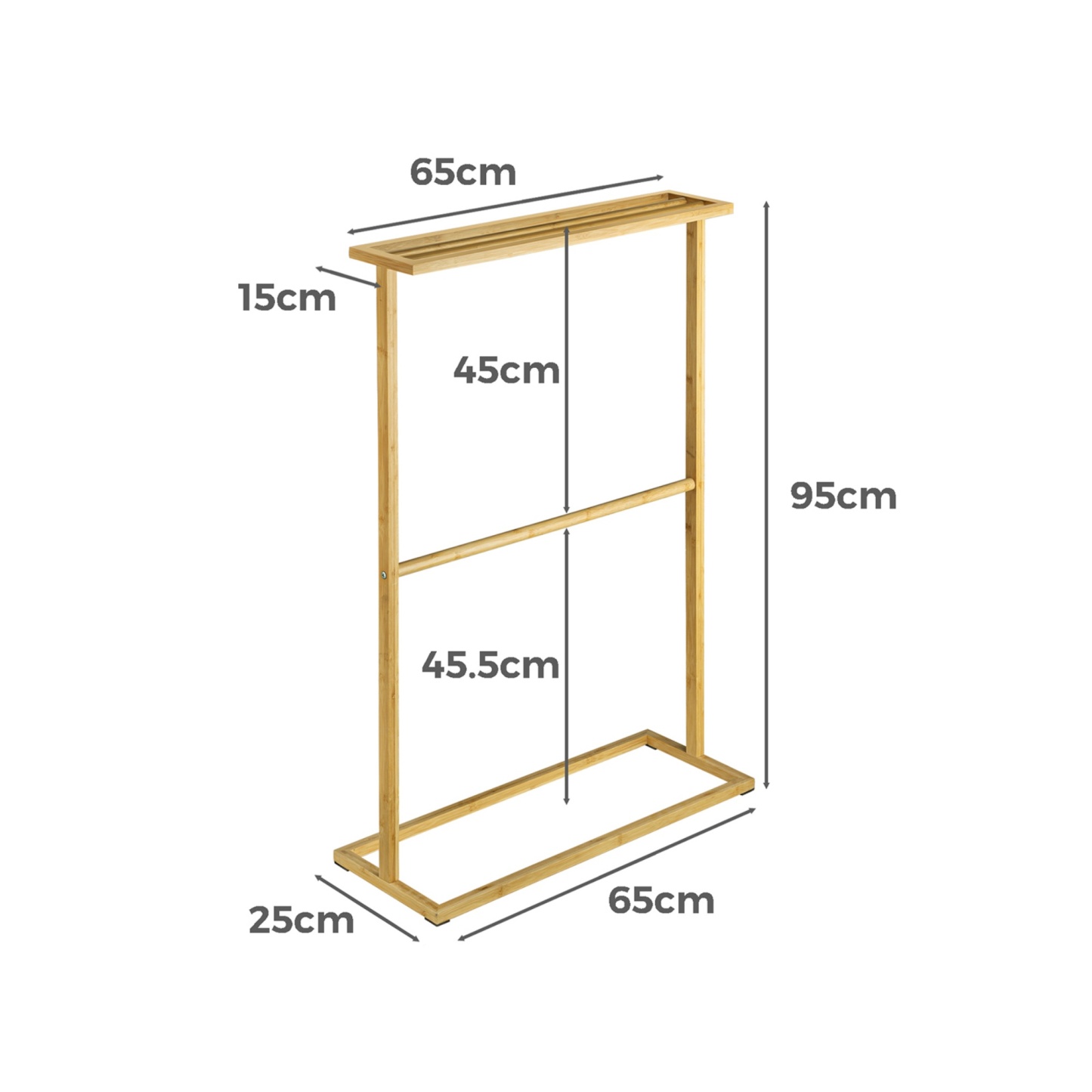 Bathroom Freestanding Bamboo Towel Drying Organizer Rail Rack Clothes Storage Hanger Holder 