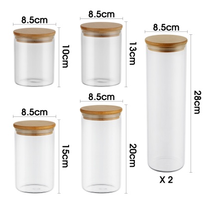 6PCs Airtight Glass Preserving Jars Candy Tea Coffee Bean Storage Container Canning Bottle Food Container