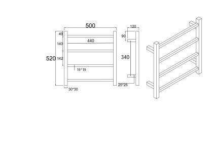4 Bars Bathroom Square Stainless Steel Electric Heated Towel Rail Rack Wall Mounted Tower Warmer Hanger Holder Chrome/Black/Yellow Gold