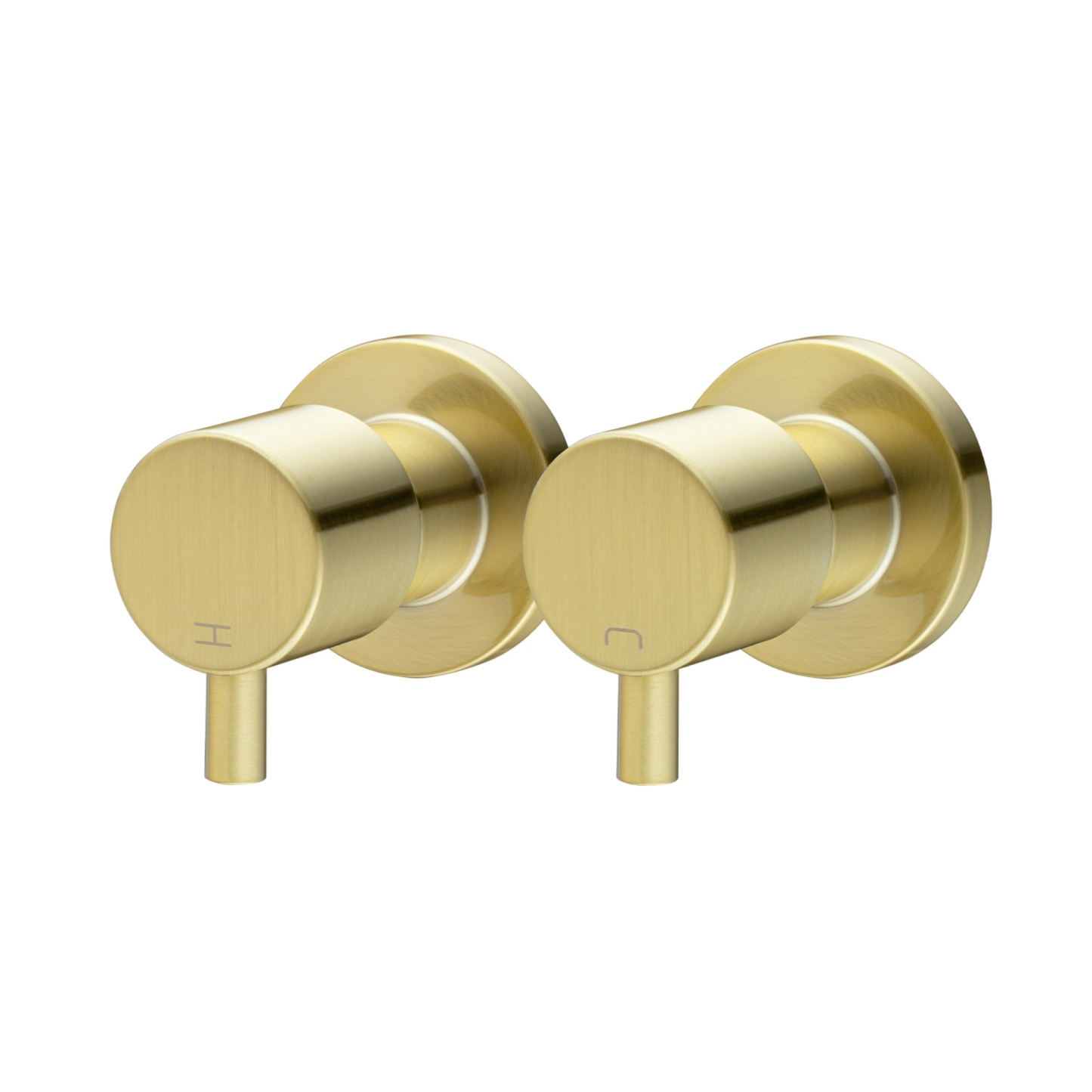 Round Brass Modern Design Twin Wall Tap Assembles