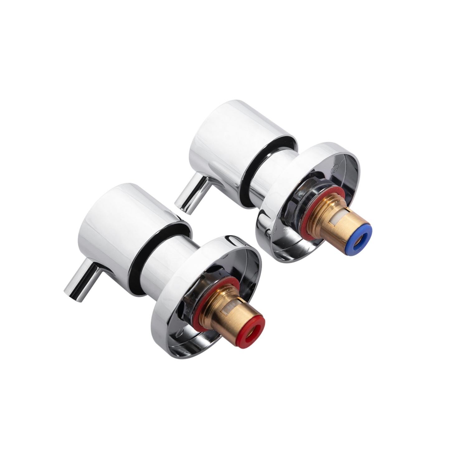 Round Brass Modern Design Twin Wall Tap Assembles