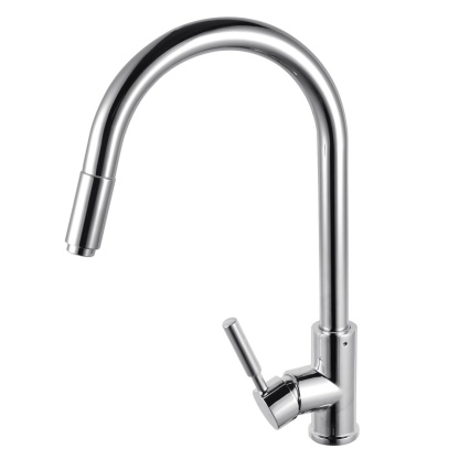 360° Swivel Pull Out Spout Kitchen Mixer Tap Kitchen Basin Sink Faucet Chrome / Matte Black / Brushed Yellow Gold