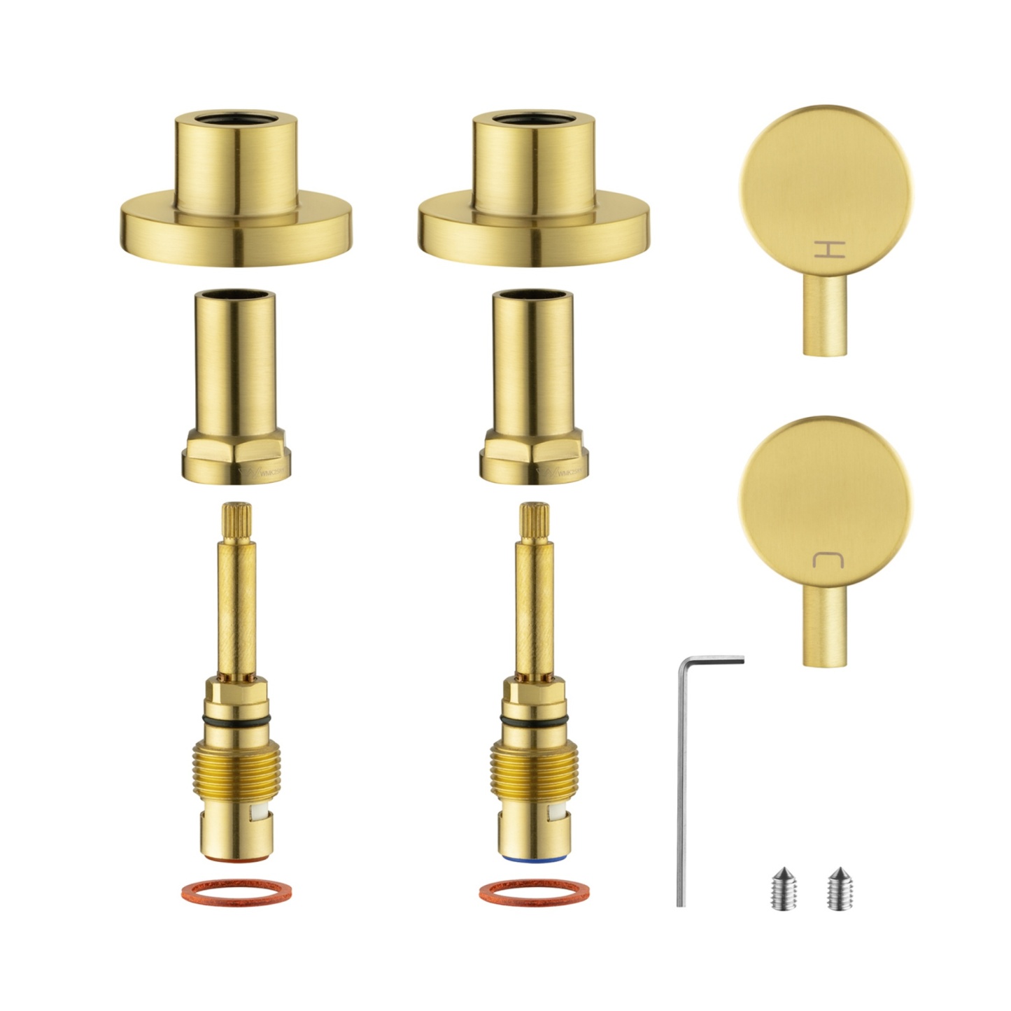 Round Brass Modern Design Twin Wall Tap Assembles 