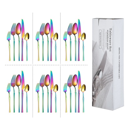 Rainbow Stainless Steel Cutlery Set 30PCs