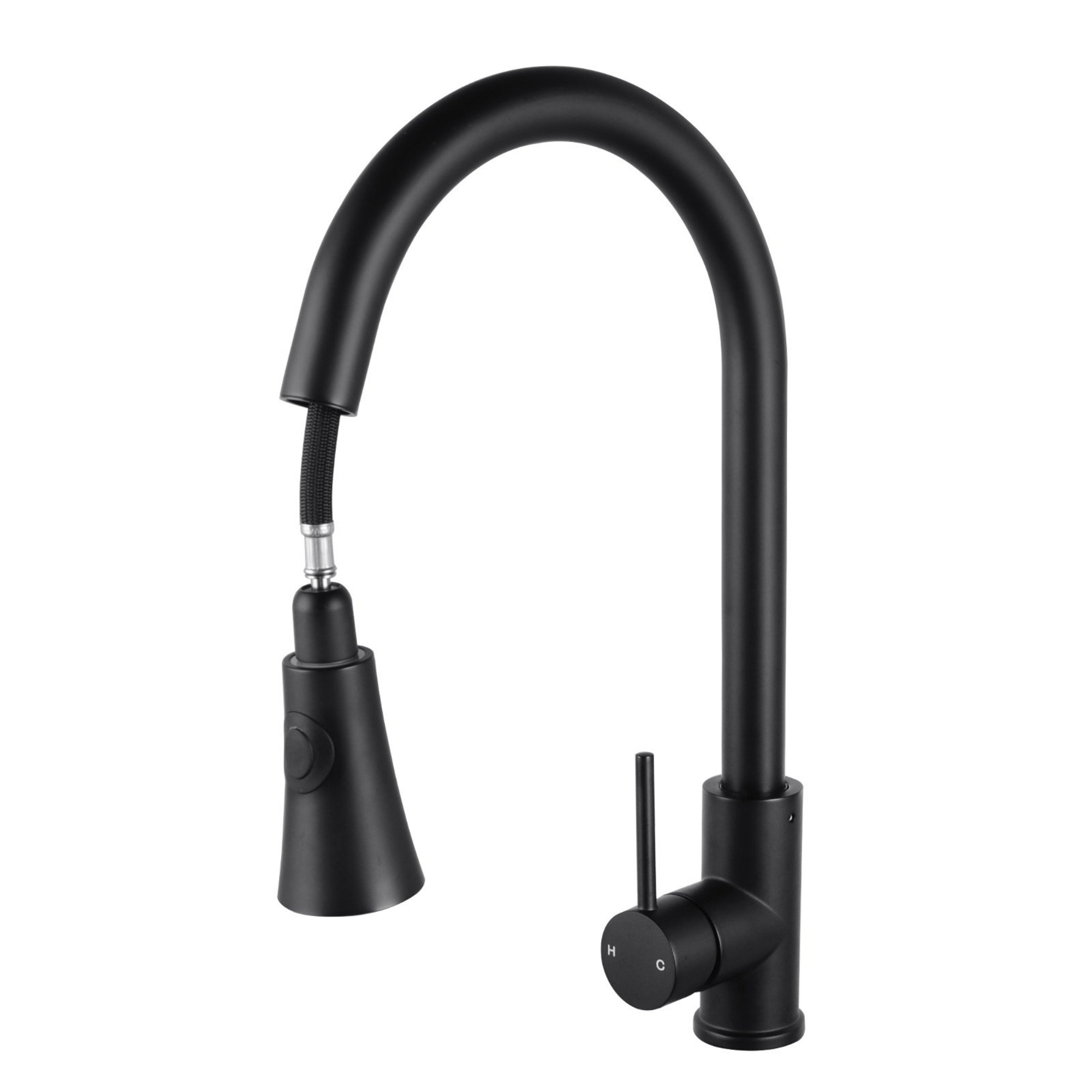 Swivel Pull Out Spout Kitchen Sink Basin Laundry Mixer Tap Brass WELS Black / Brushed Yellow Gold 