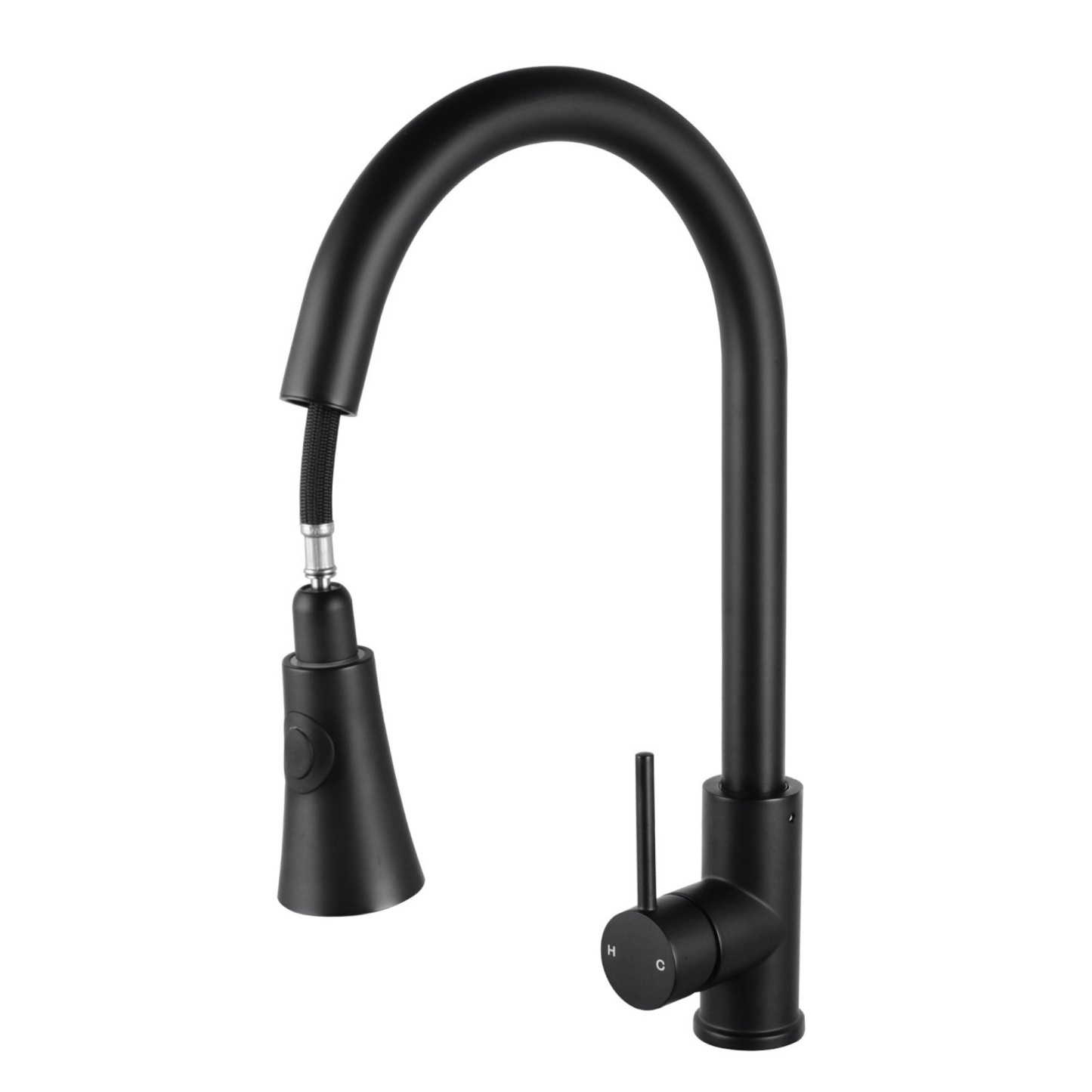 Swivel Pull Out Spout Kitchen Sink Basin Laundry Mixer Tap Brass WELS Black / Brushed Yellow Gold 