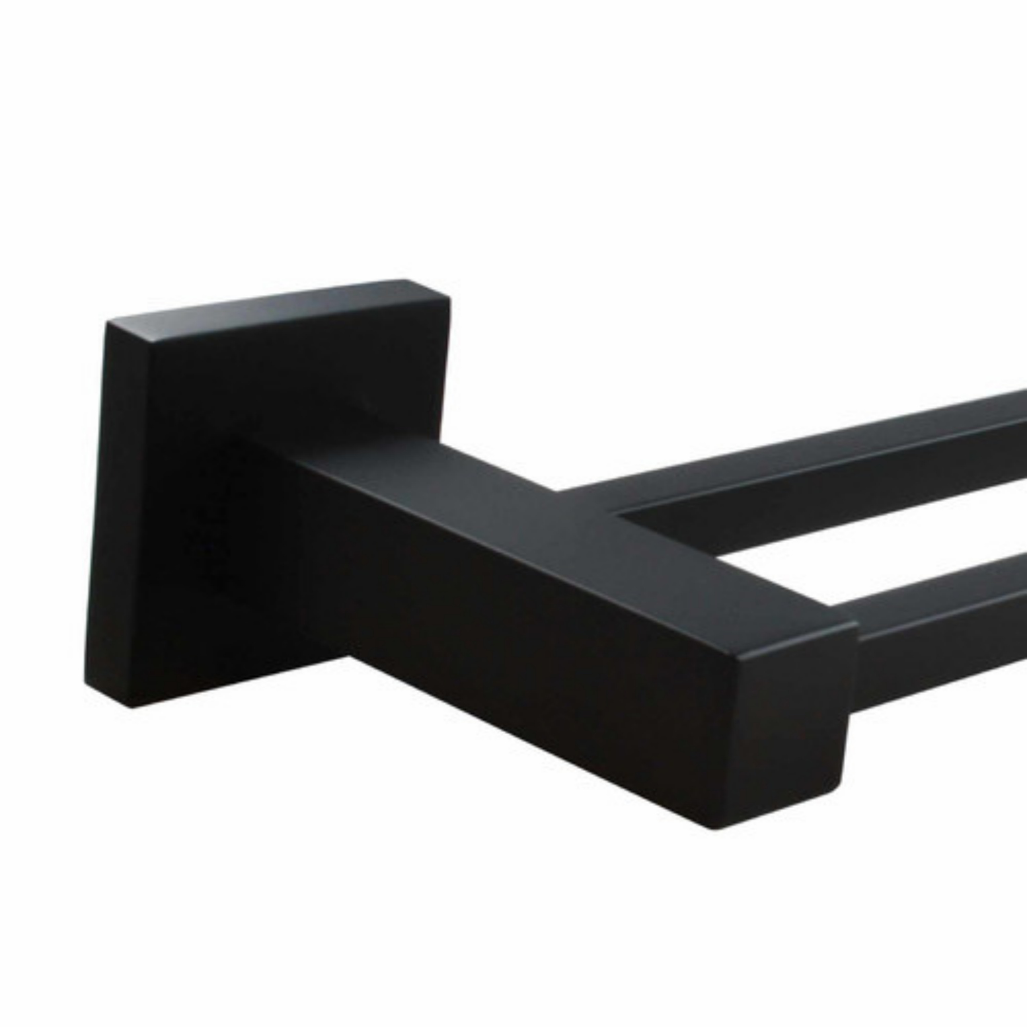 800mm Square Stainless Steel Bathroom Double Bars Towel Rail Rack Wall Mounted Clothes Hanger Holder Chrome/Black