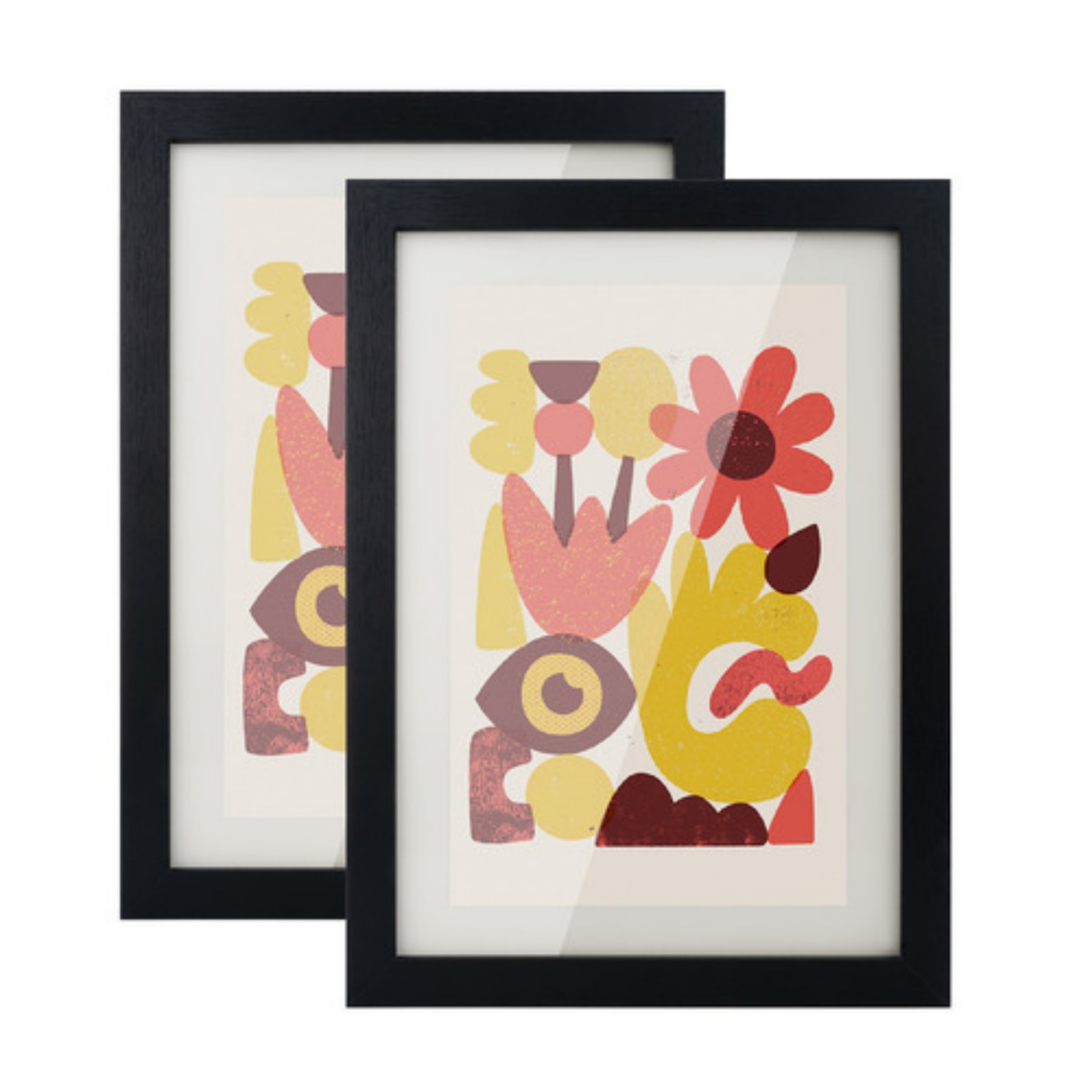 A4 2PCs Wooden Kids Artwork Frames Children Art Projects Display Frames Black / Light Timber / White