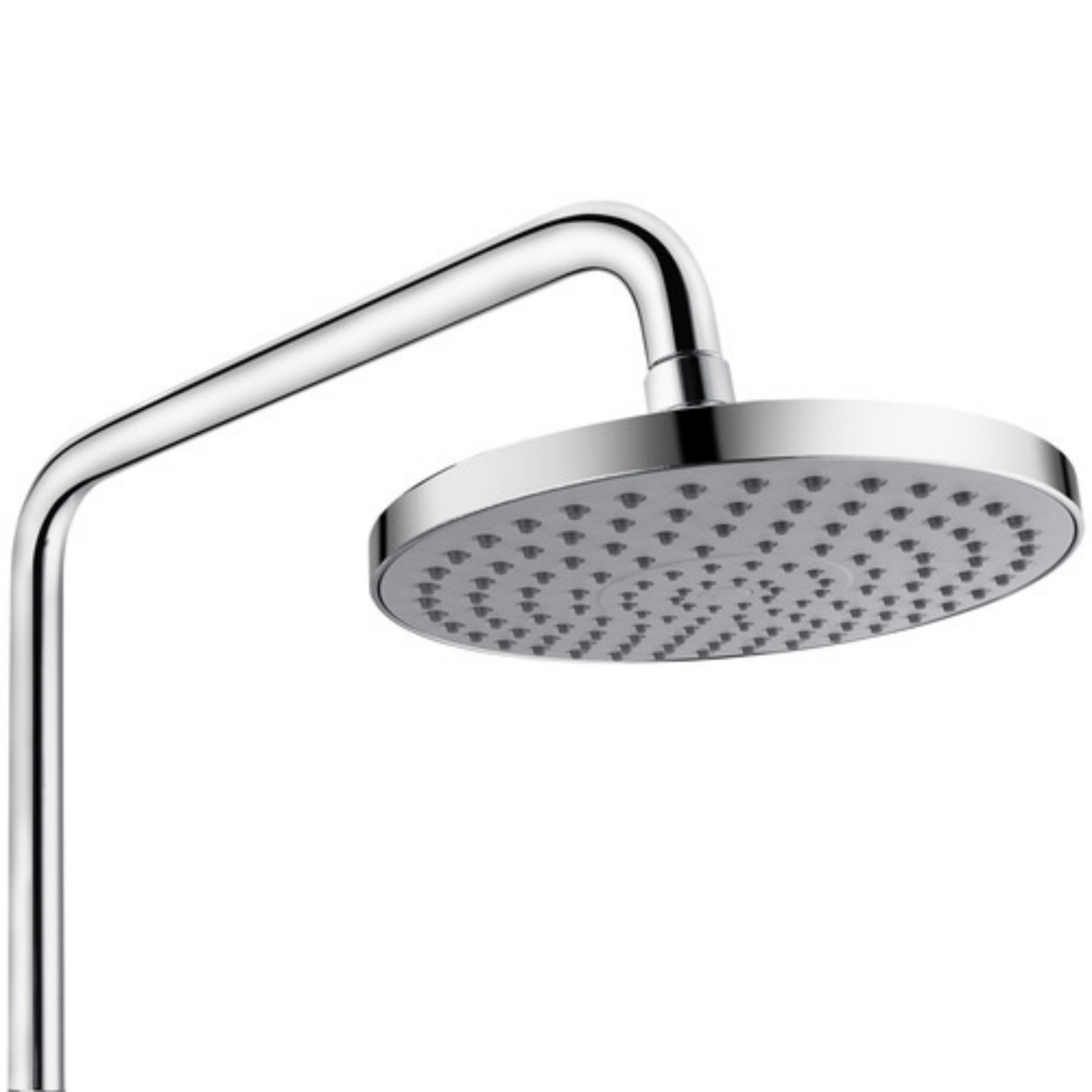 Chrome Rainfall Twin Shower Set Round 4 Function Spray Handheld Shower Head Gooseneck Arm Diverter Set