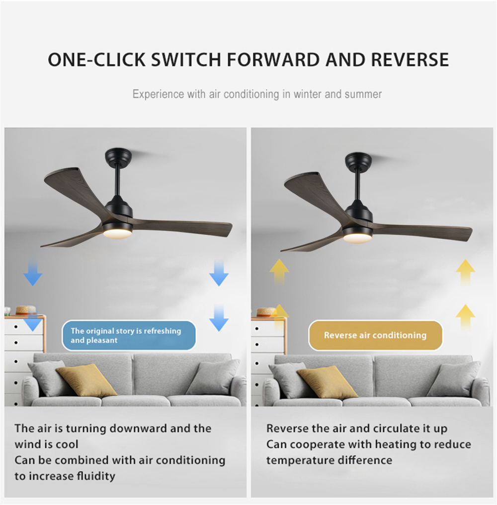 52" Single Light Colour Single Blow Speed Wooden Blades Ceiling Fan