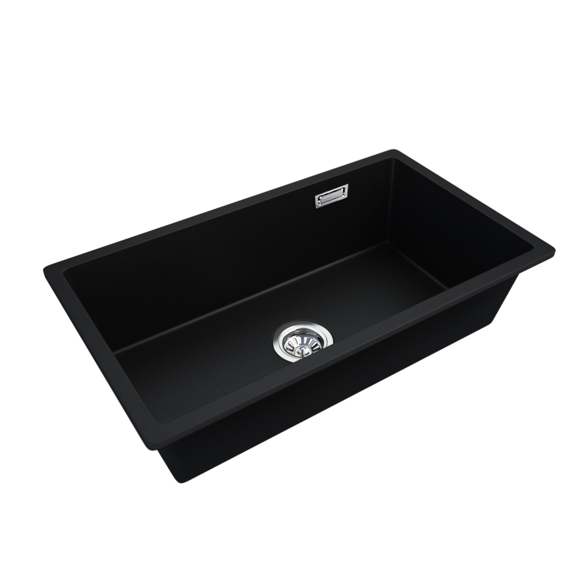 Granite Quartz Stone Single Bowl Kitchen Sink Top/Flush/Under Mount Laundry Basin White/Black