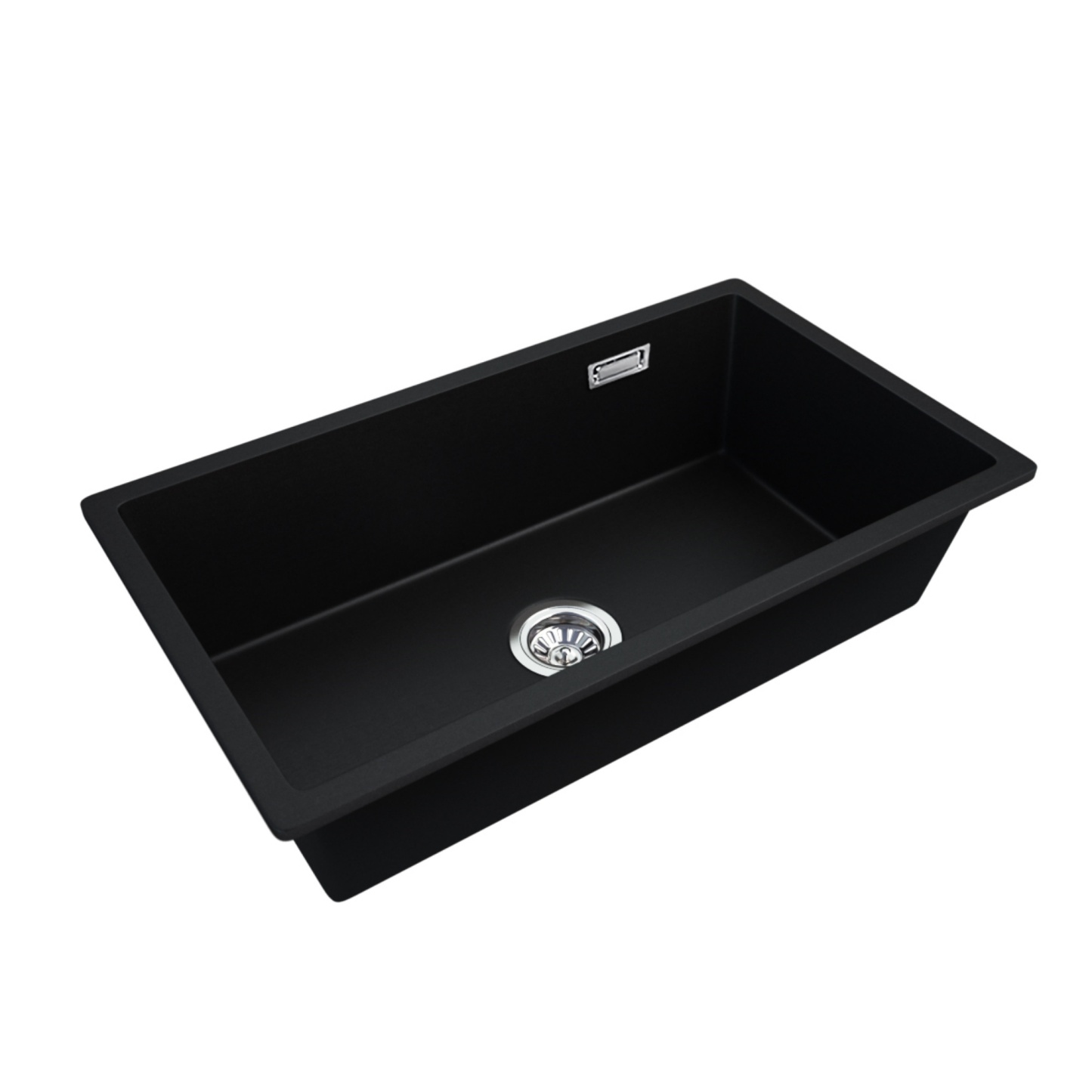 Granite Quartz Stone Single Bowl Kitchen Sink Top/Flush/Under Mount Laundry Basin White/Black