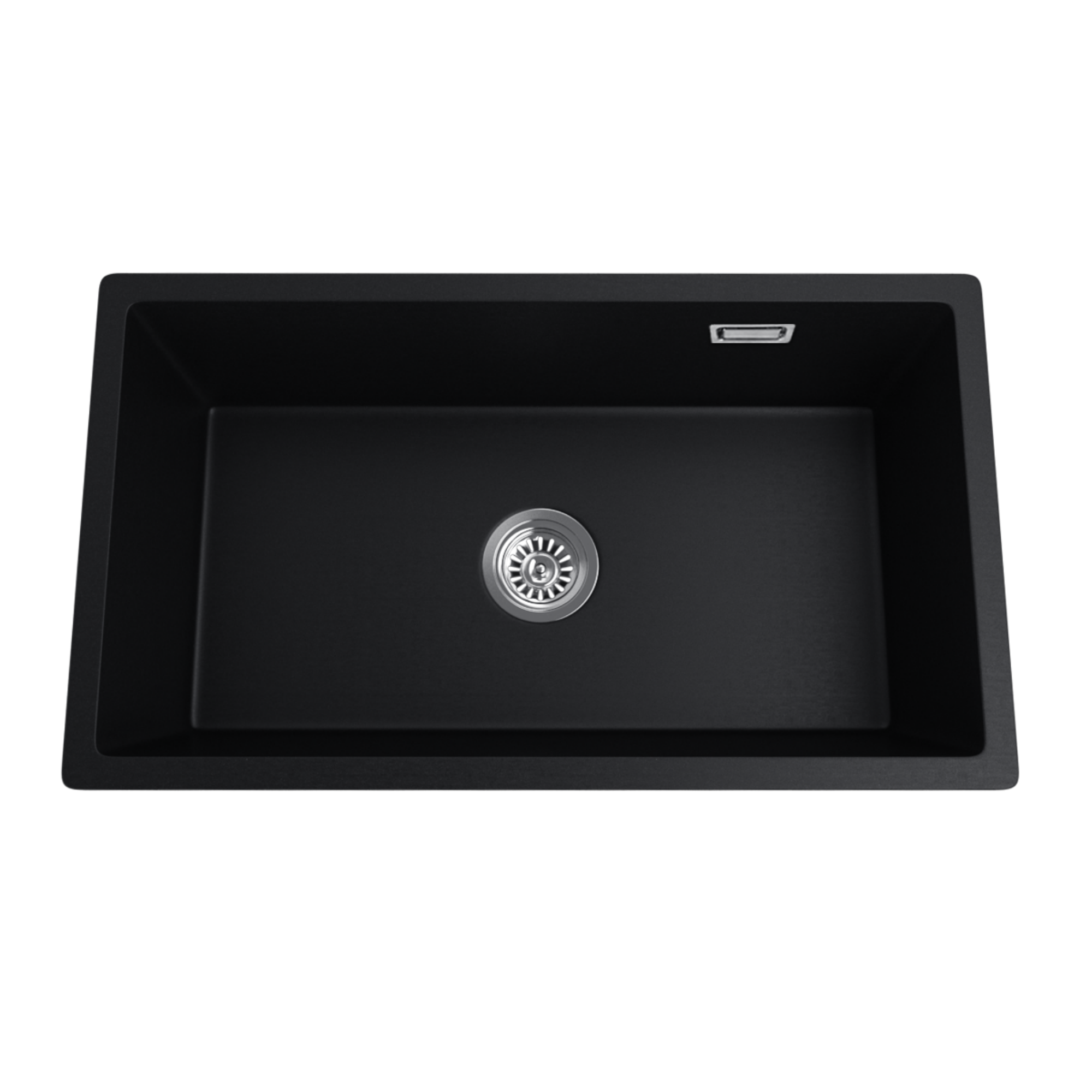 Granite Quartz Stone Single Bowl Kitchen Sink Top/Flush/Under Mount Laundry Basin White/Black