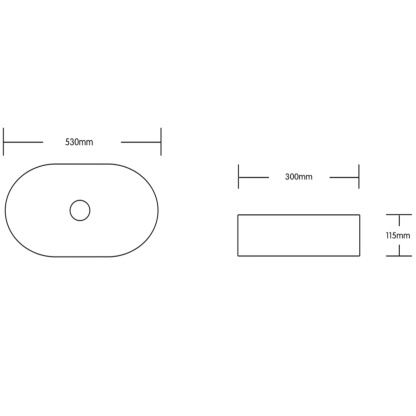530x300mm Bathroom Oval Ceramic Basin Vanity Sink Above Counter Hand Wash Bowl 