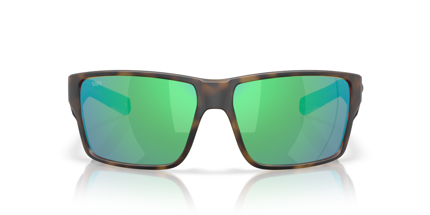 Costa Del Mar Polarised Sunglasses 06S9080 Reefton Pro Matte Tortoise w/ Green Mirror 580G