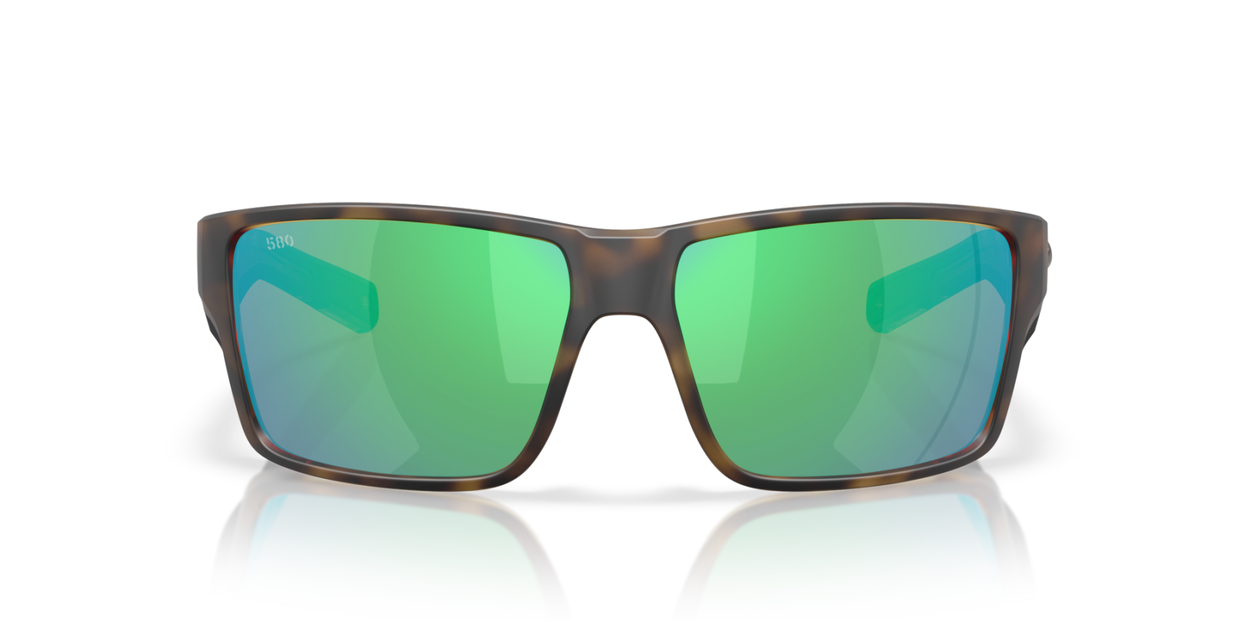 Costa Del Mar Polarised Sunglasses 06S9080 Reefton Pro Matte Tortoise w/ Green Mirror 580G