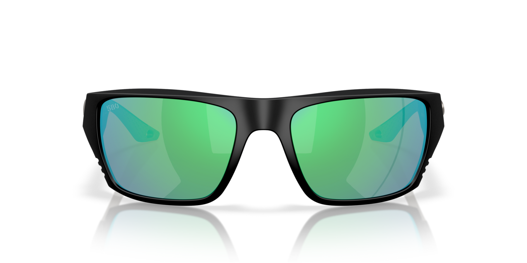 Costa Del Mar Polarised Sunglasses 06S9118 Finlet Matte Black w/ Green Mirror 580G